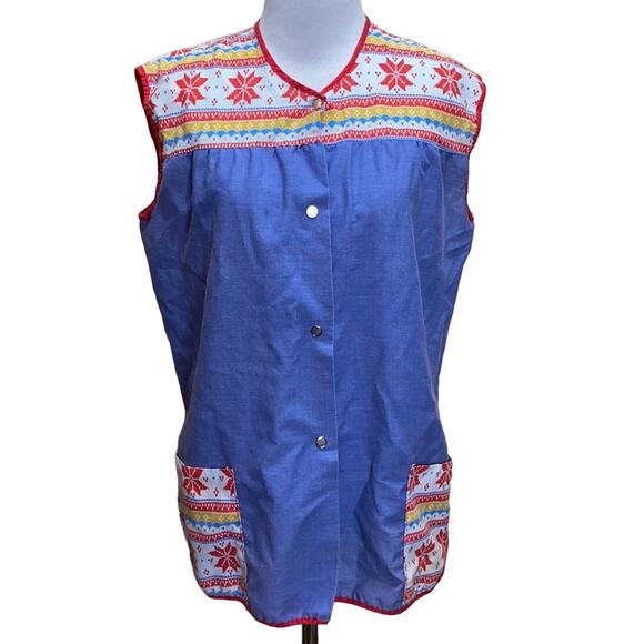 Vintage Tops - Vintage Retro 60's Smock Apron Vest